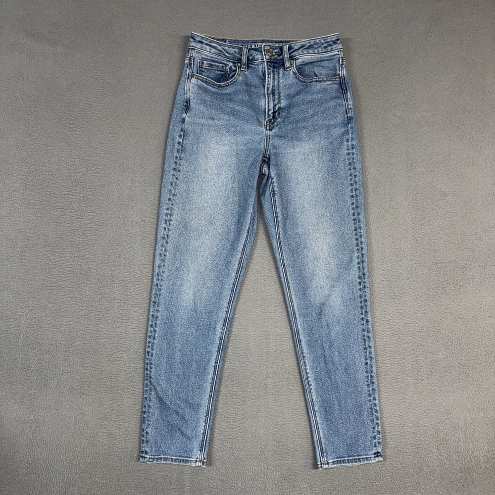 American Eagle Jeans Womens 2 Blue Mom Jean Stretch Distressed Denim Preppy